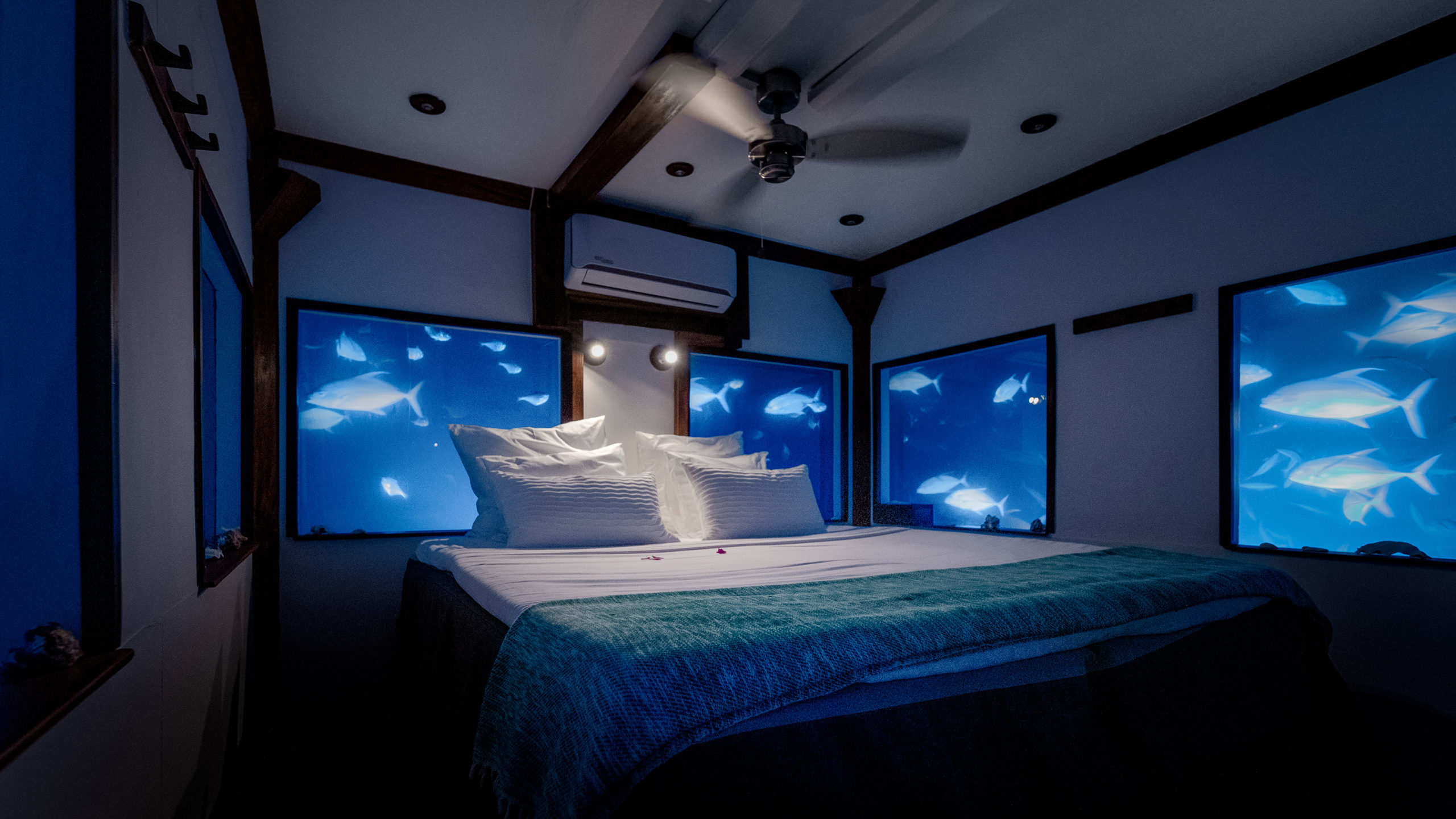 Experience Luxury In The Underwater Room At Manta Resort